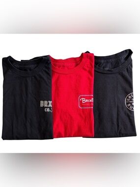 Brixton Supply Co. Graphic T-Shirt Bundle | Set of 3 | Men’s Small | 100% Cotton